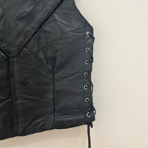 Italian Stone Design Genuine Leather Vest Navarre Leather Company M Black - Picture 7 of 10